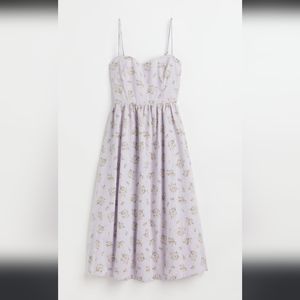 H&M linen blend floral dress size L